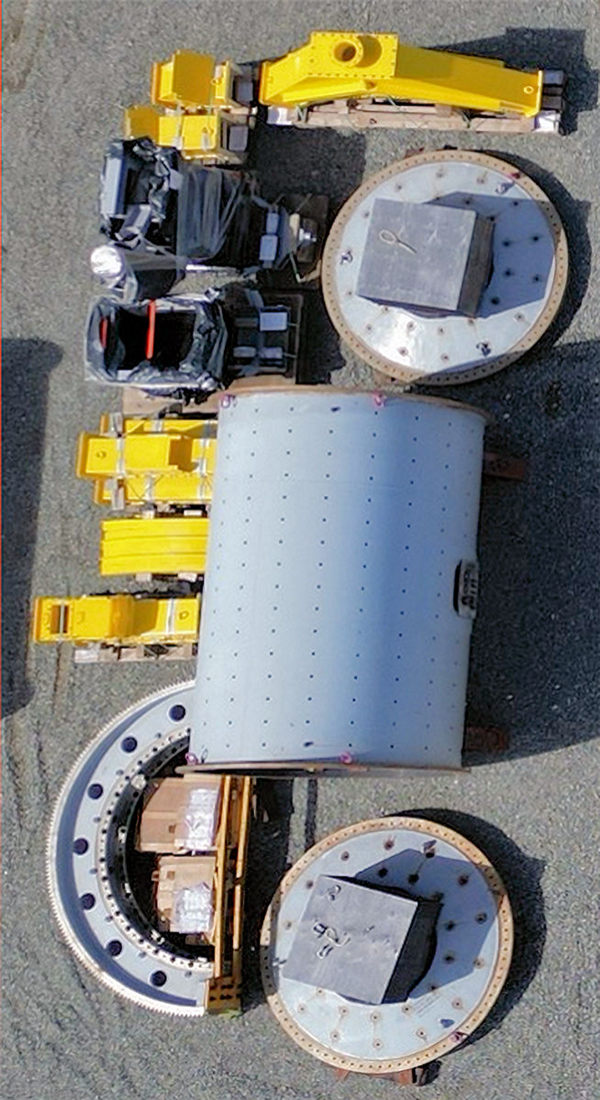 Unused Outotec 2.7m X 4.1m (8.6' X 13.5') Ball Mill, 450 Hp (336 Kw) Motor)